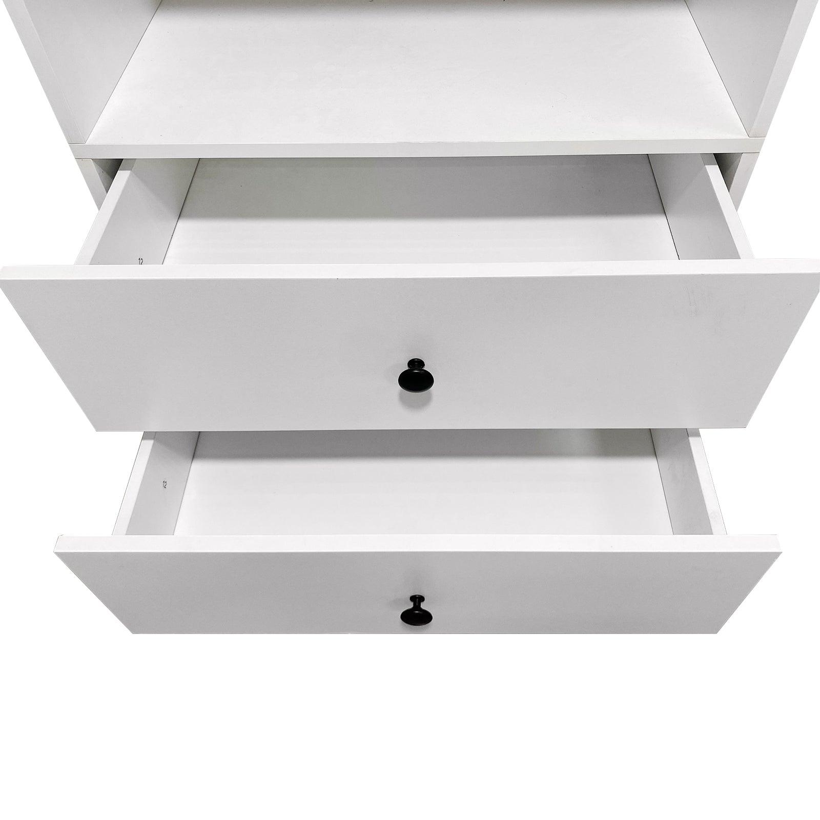 Modular Closet Organizer System with 2 Shelves & 4 Drawers for Clothes Storage – Walk-In Closet Solution, 24"W x 18"D x 72"H - PRHOMZ