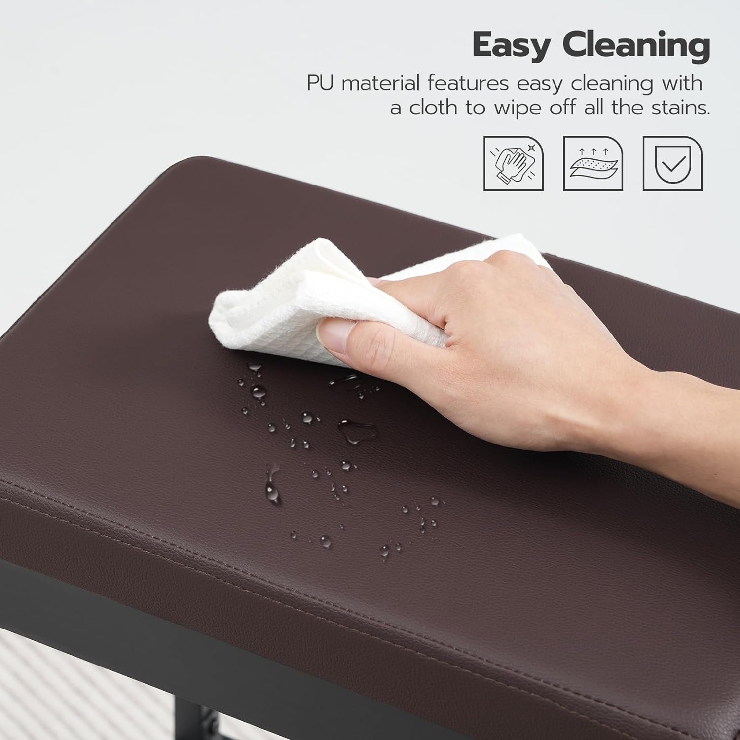 Bar Stools Set Of 2 24.8 Inch Height Black PU Upholstered