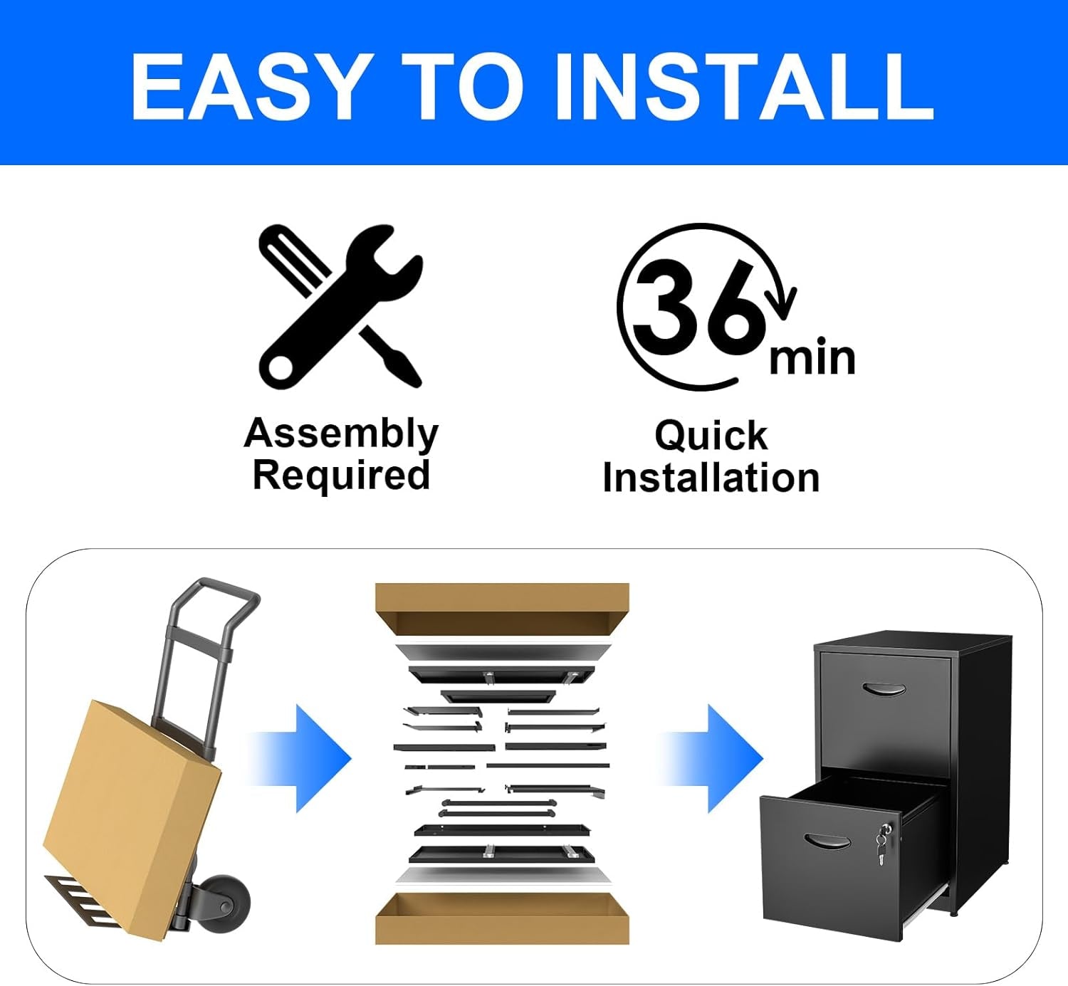 2 Drawer Filing Cabinet With Lock For Home Office Durable Vertical File Cabinet Storage