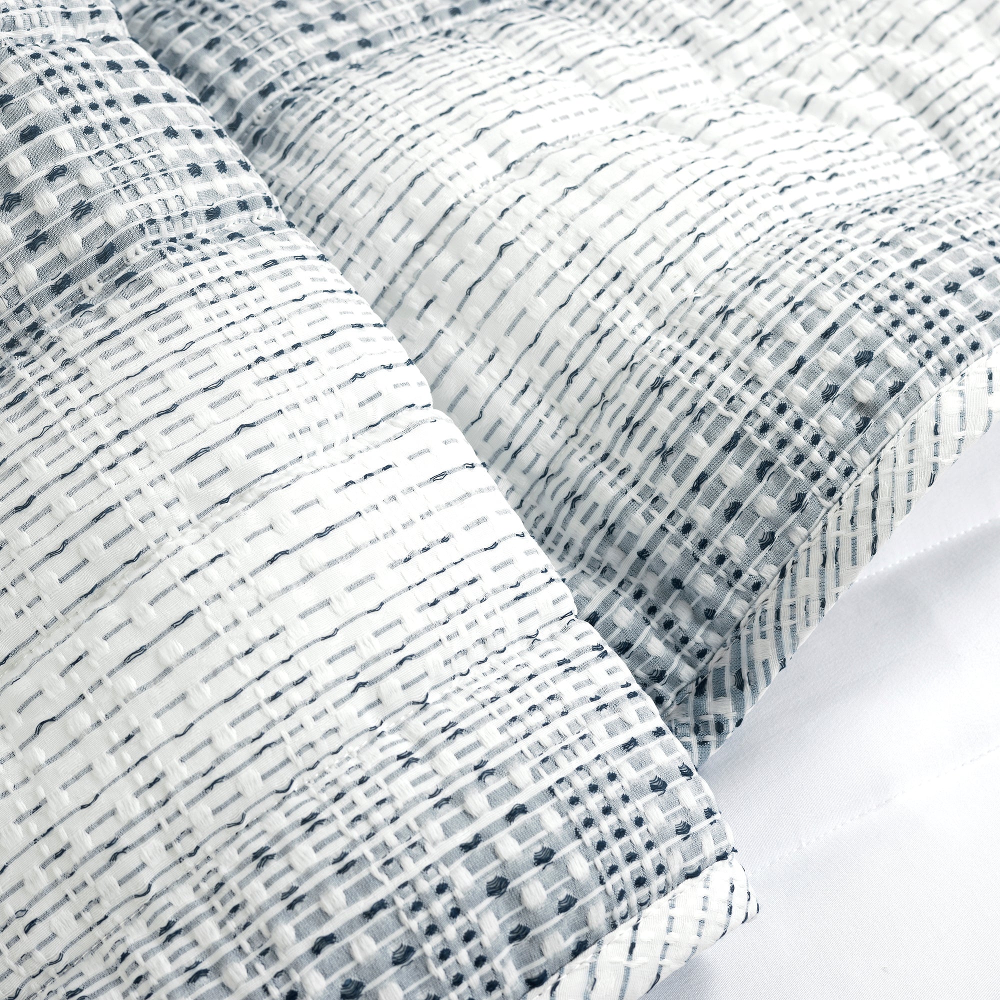 Yarn Dyed Textured Stripe Waffle Quilt 3 Piece Set