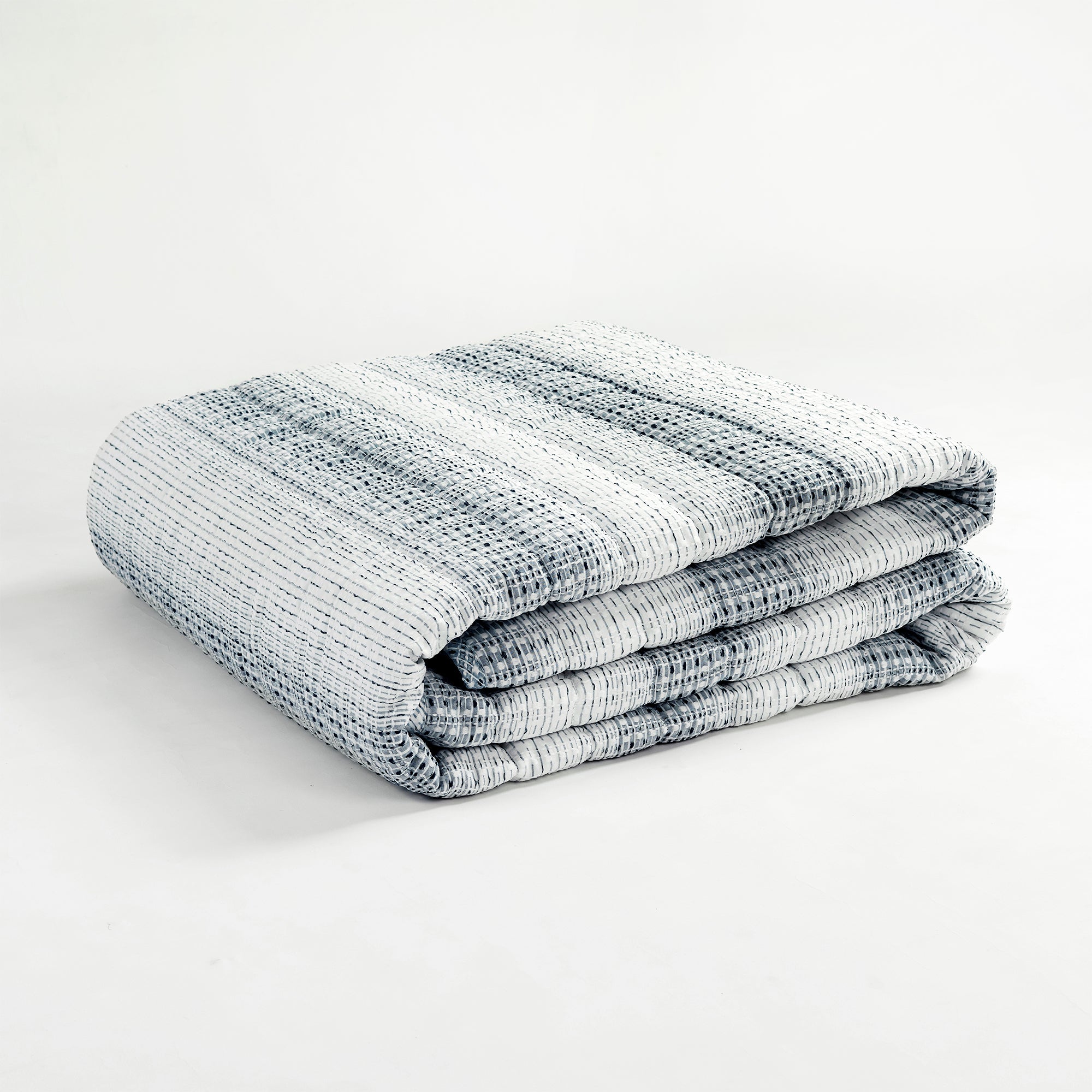 Yarn Dyed Textured Stripe Waffle Quilt 3 Piece Set