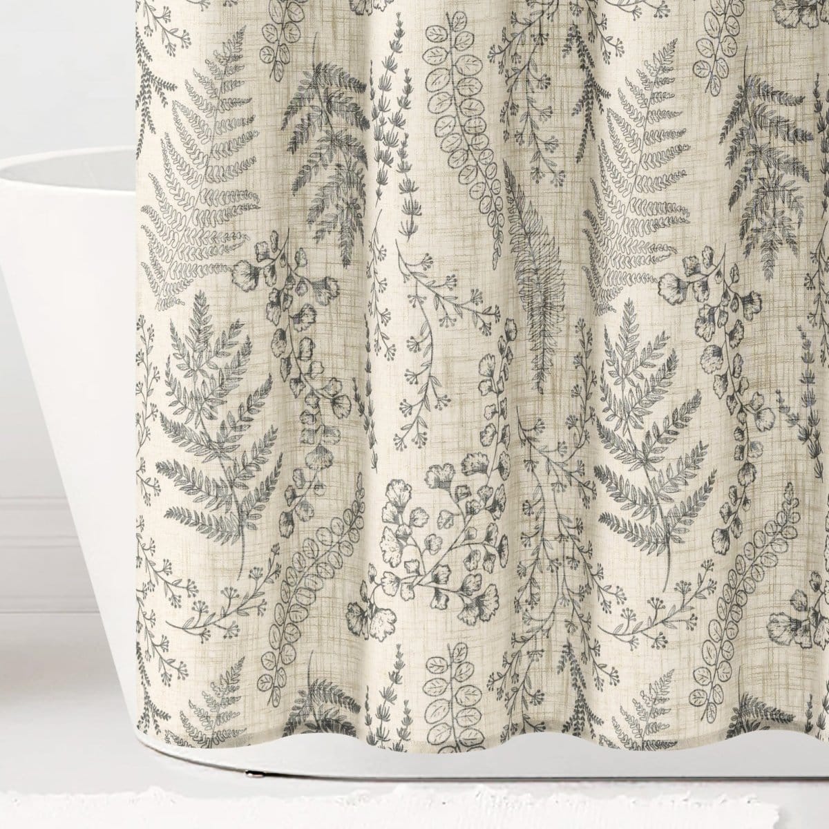 Botanical Dreams Linen Textured Shower Curtain