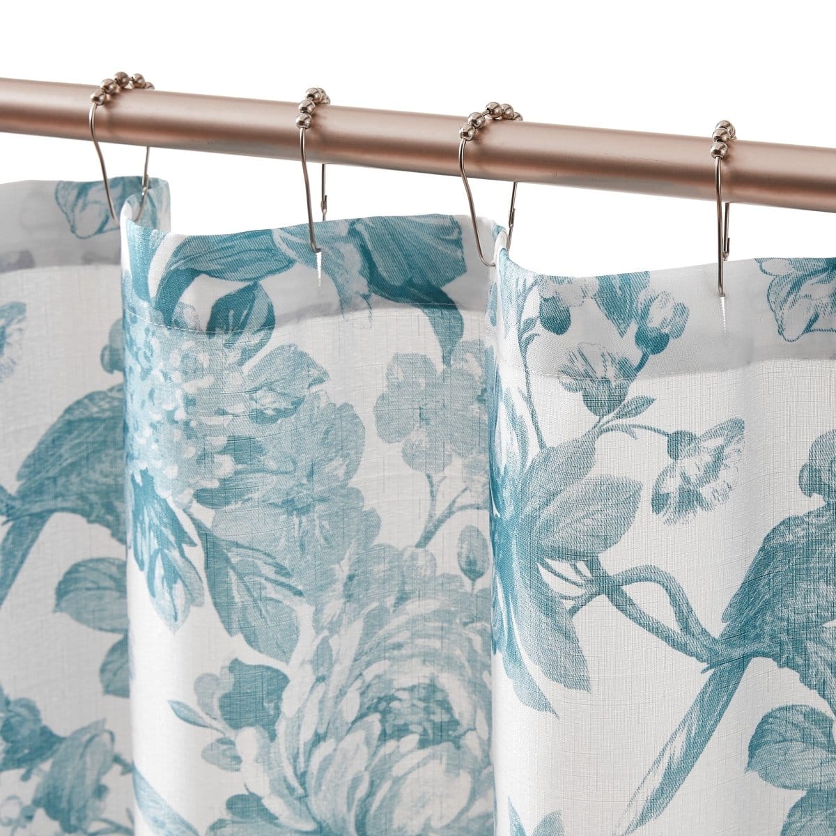 Bird And Hydrangea Toile Shower Curtain