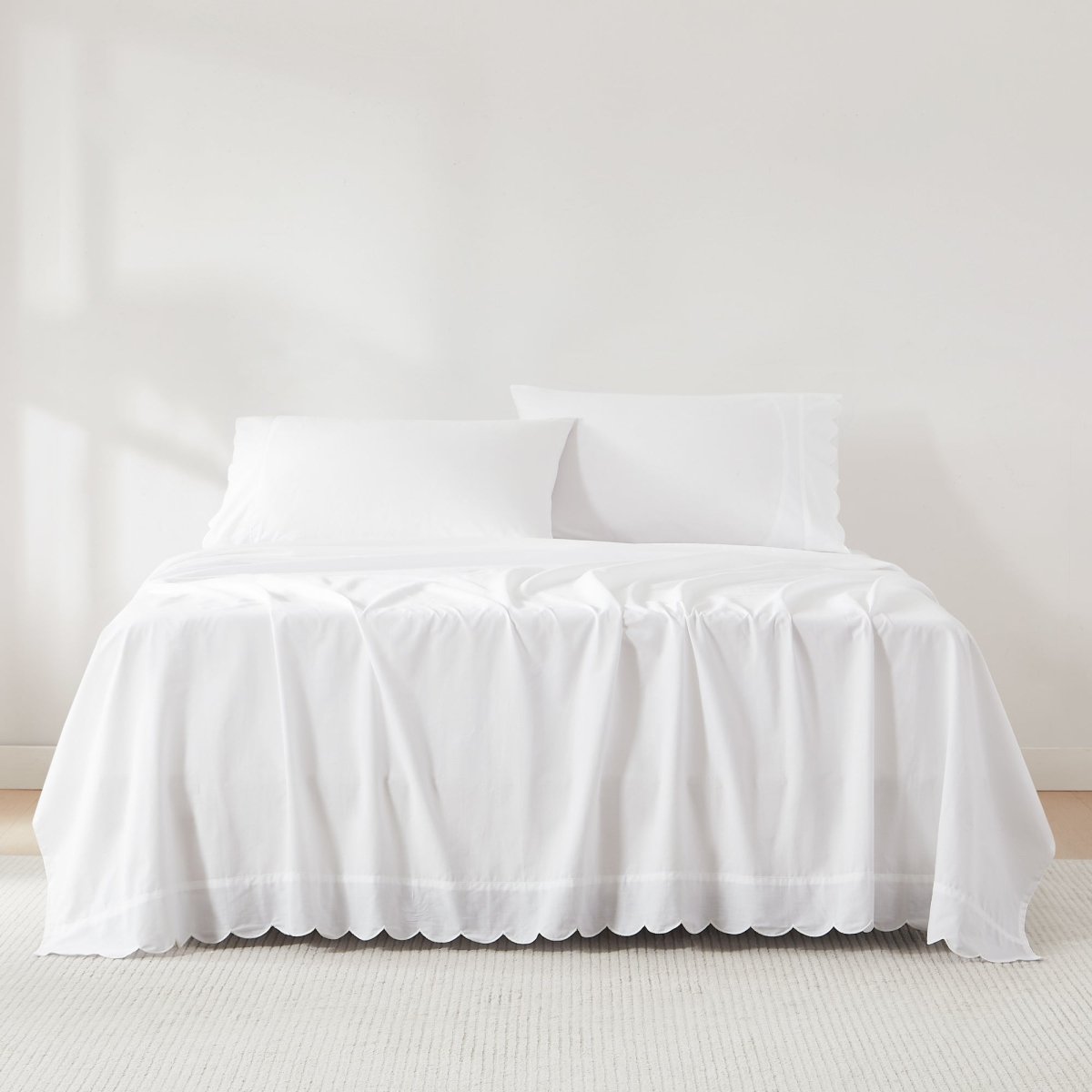 Coastal Chic Scalloped Edge Cotton Sheet Set