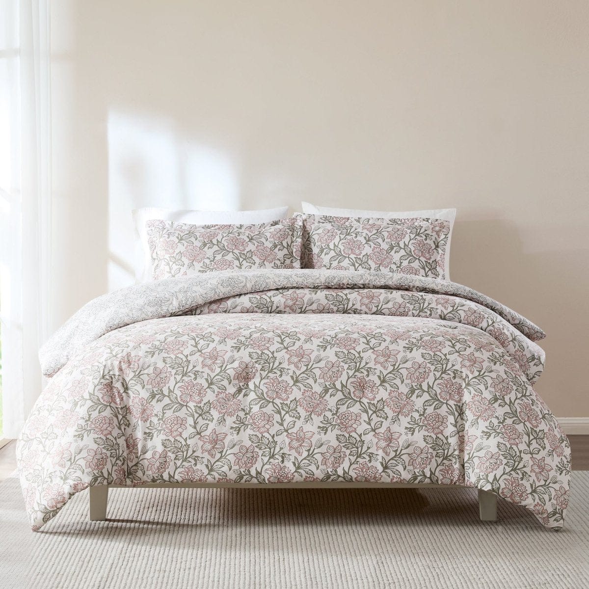 Zara Floral Block Reversible Comforter 3Pc Set