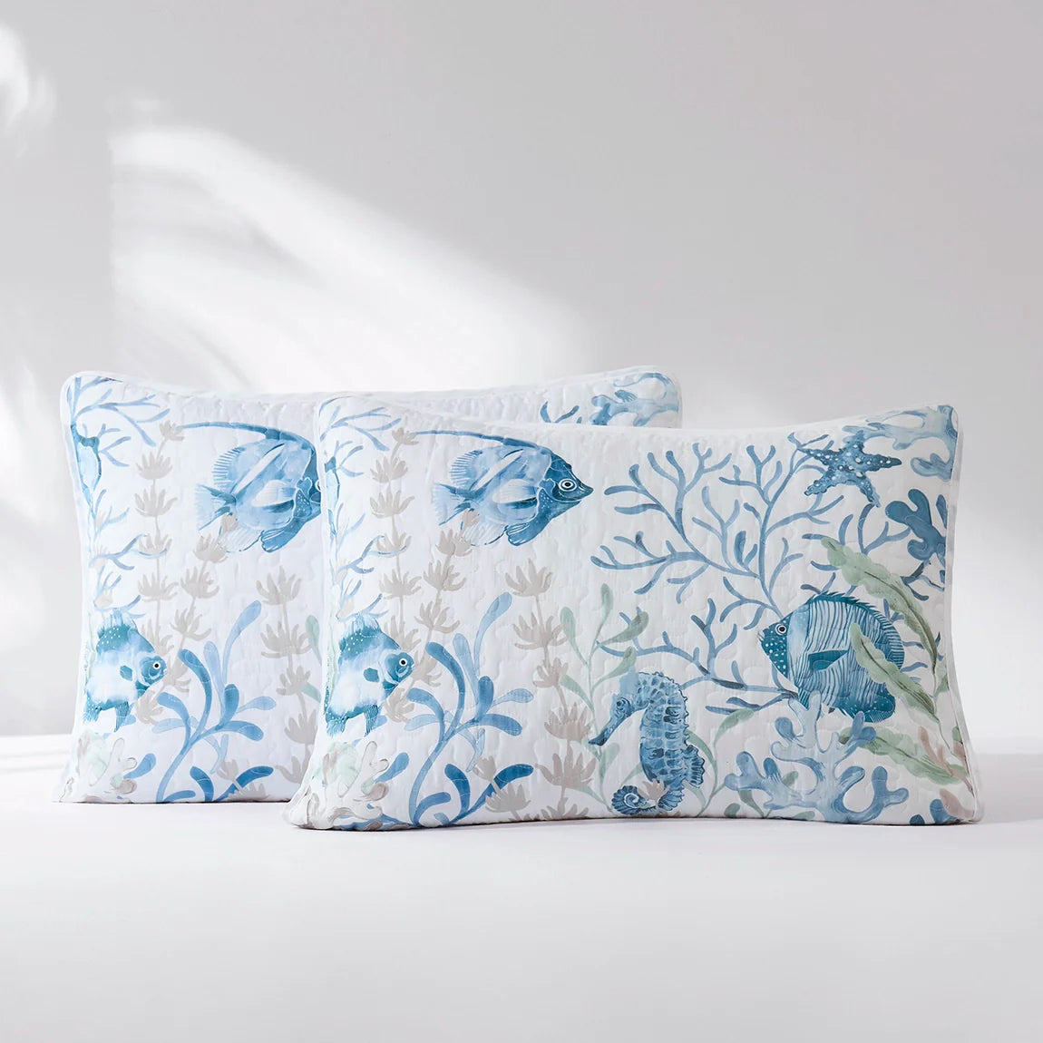 Oceana Watercolor Sea Life Quilt Set