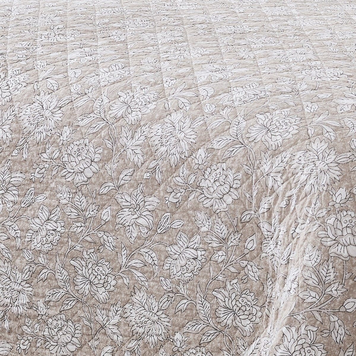 Zara Floral Block Reversible Cotton Quilt Set