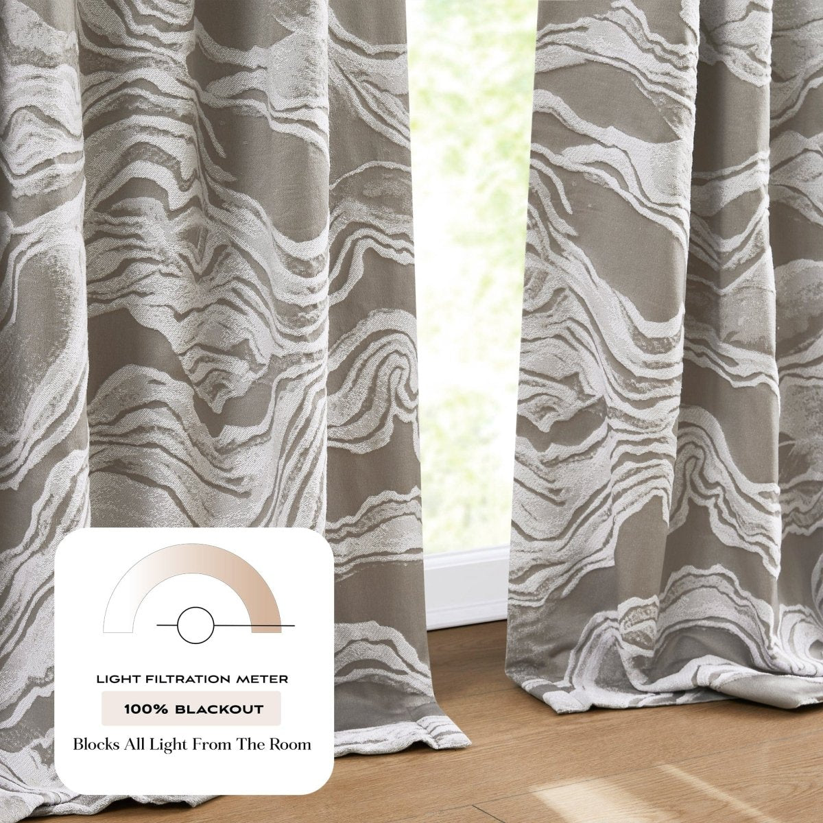 Cascade Wave Blackout Window Curtain Panels