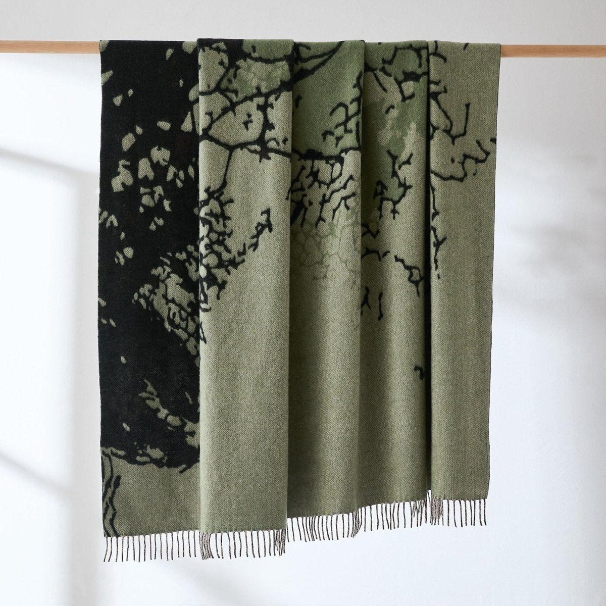 Threaded Roots Wool Throw Blanket