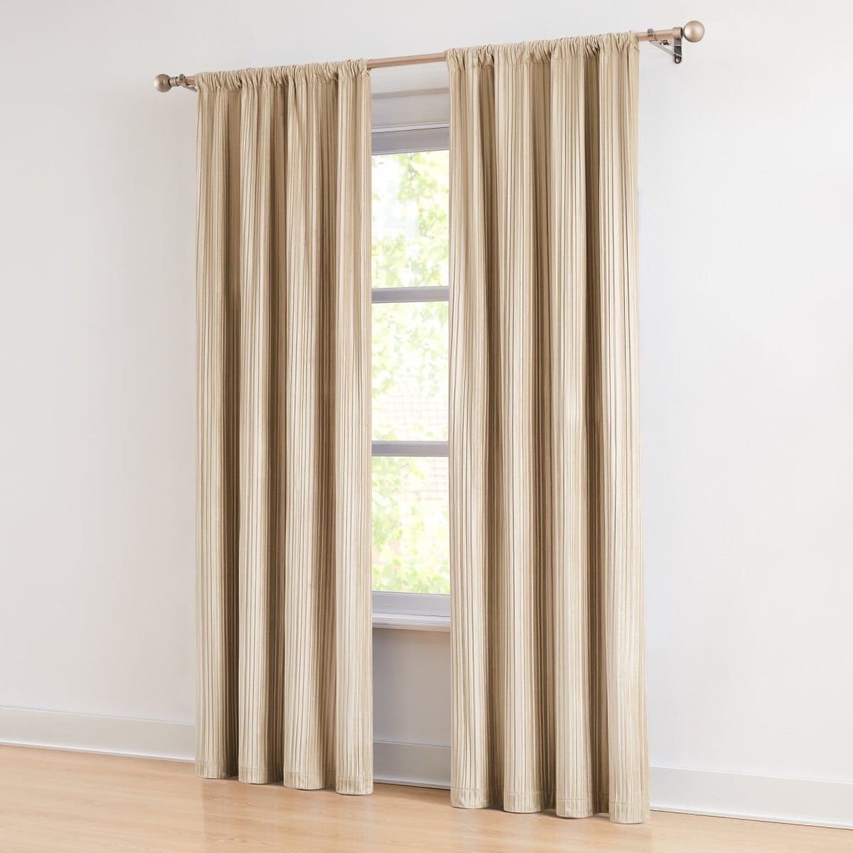 Glam Pleated Velvet Light Filtering Window Curtain Panels