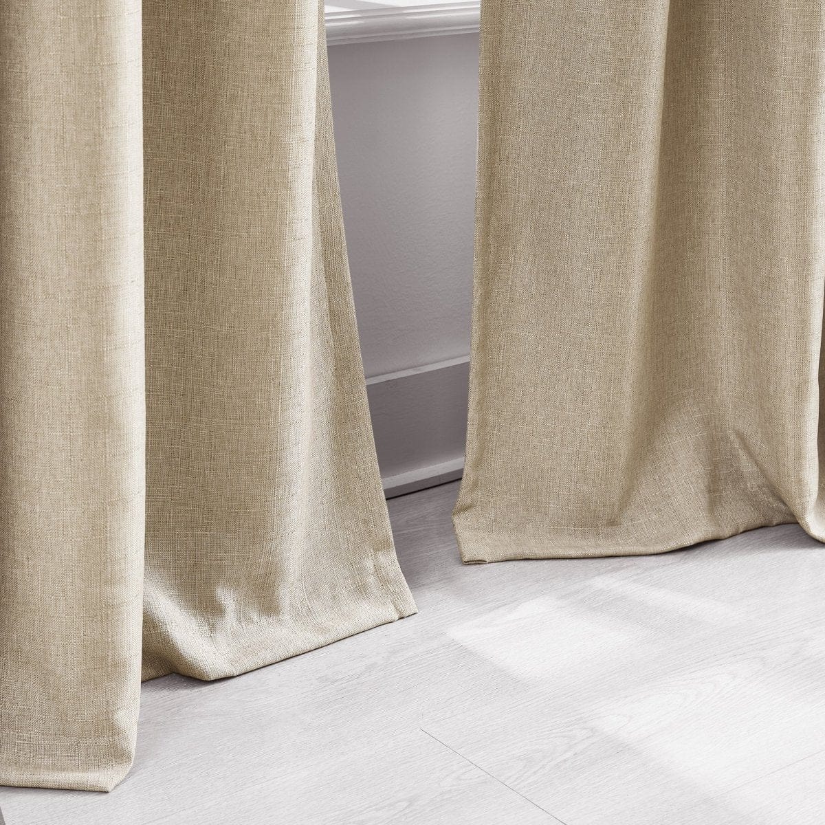 Meena Slub 100% Blackout Window Curtain Panels