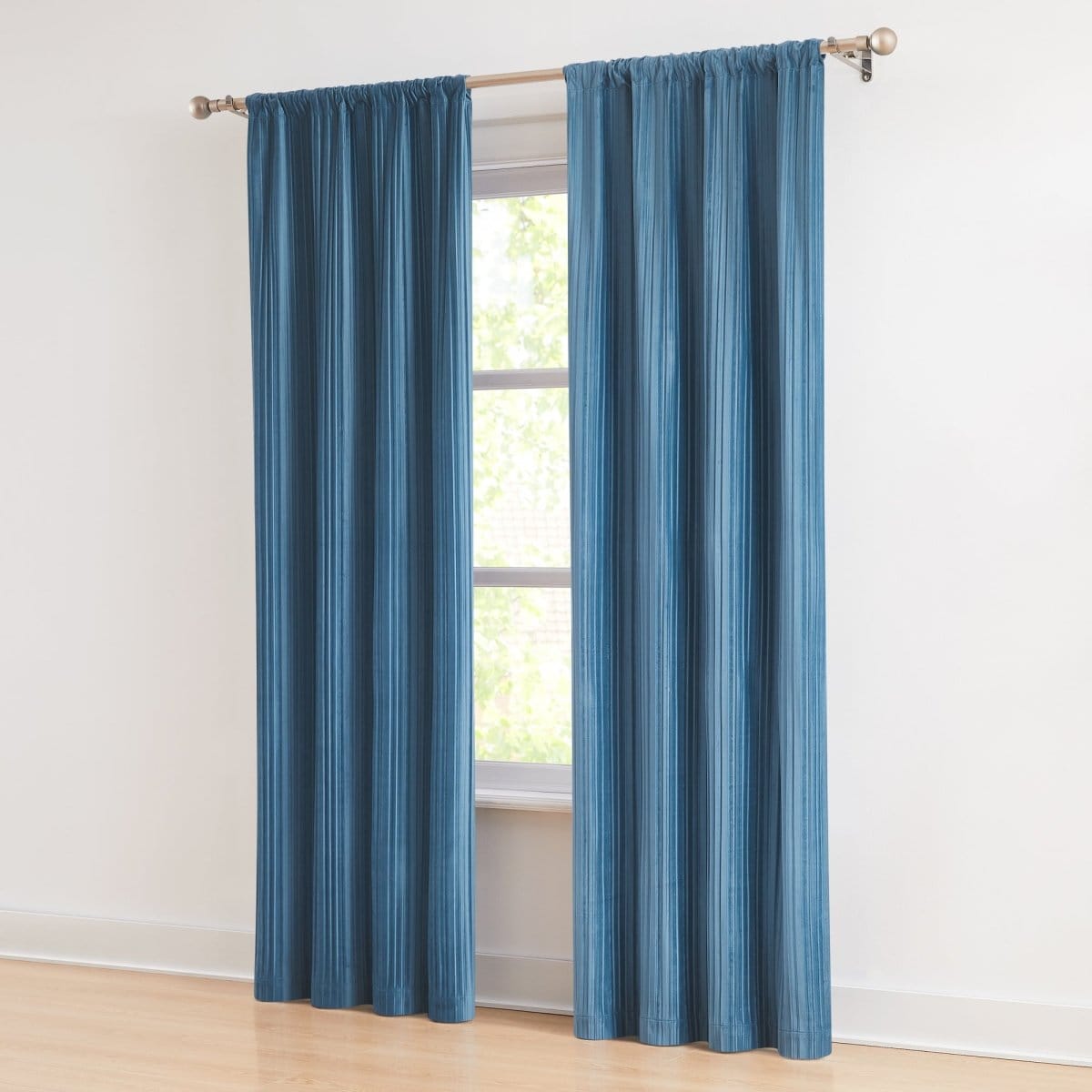 Glam Pleated Velvet Light Filtering Window Curtain Panels
