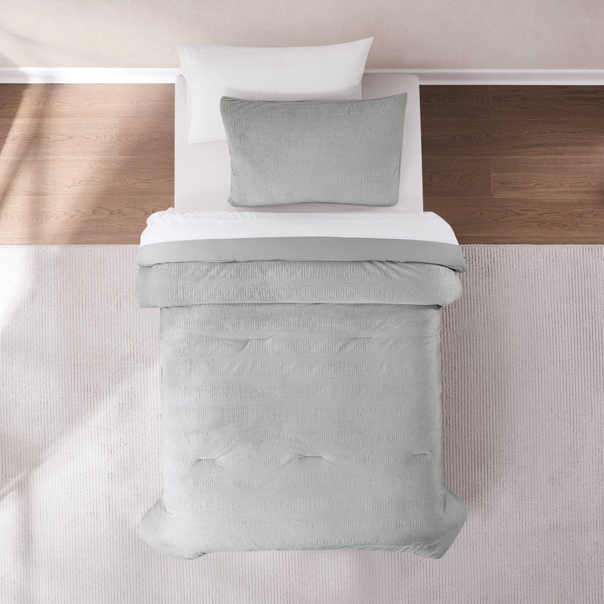 Azalea Ruched Velvet Stripe Comforter Set