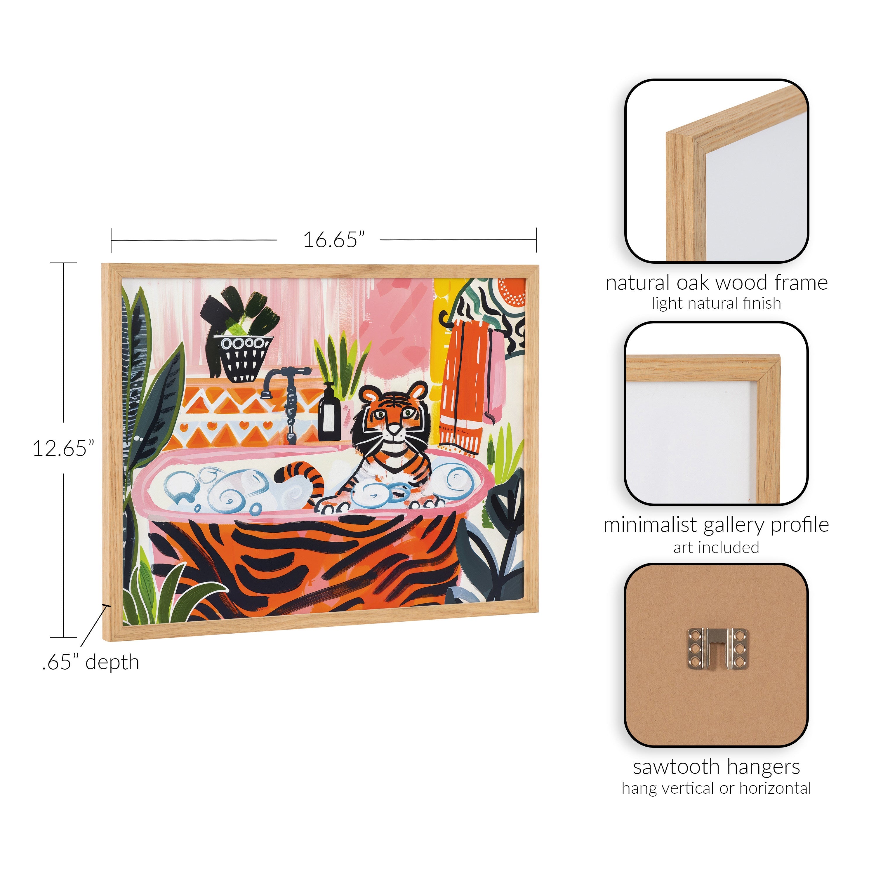 Gallery Bold Maximalist Tiger in Bubble Bath Print by The Creative Bunch Studio
