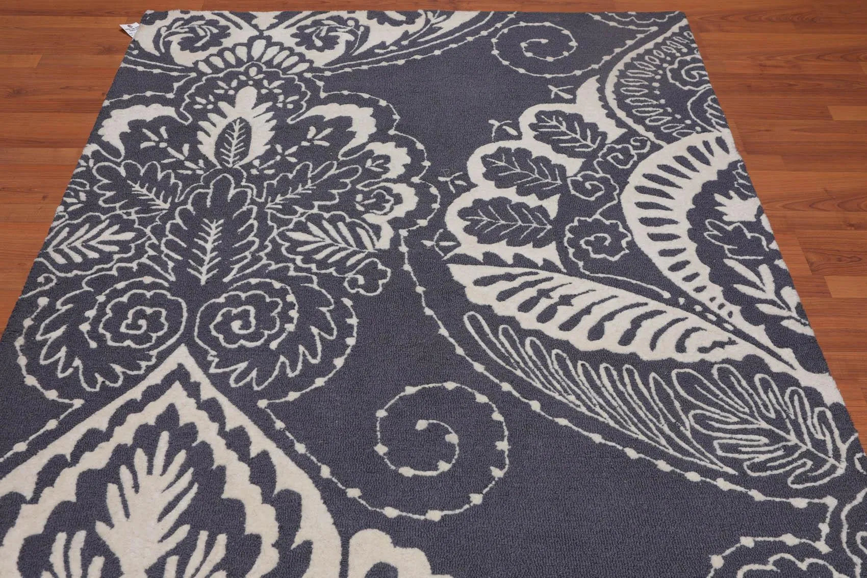 5' x 8' Handmade Loop & cut pile 100% Wool Traditional Oriental Area rug Ivory