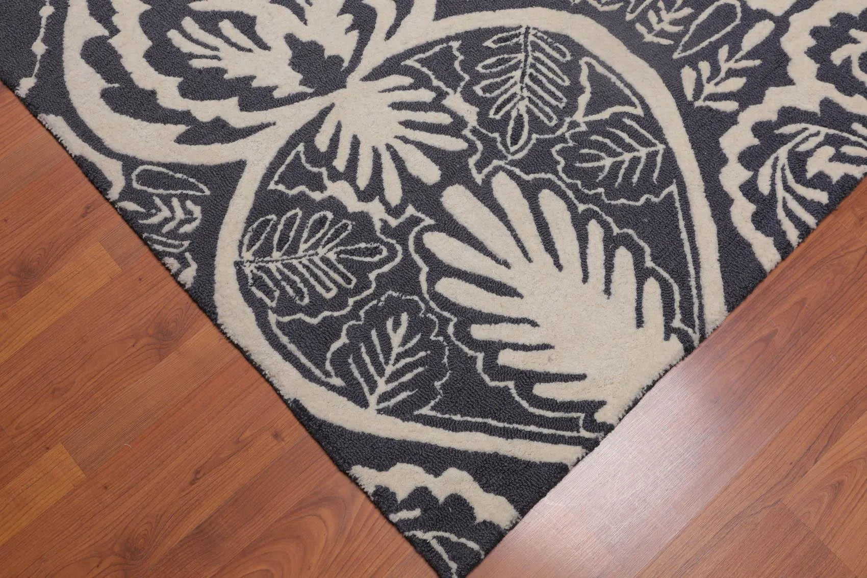 5' x 8' Handmade Loop & cut pile 100% Wool Traditional Oriental Area rug Ivory