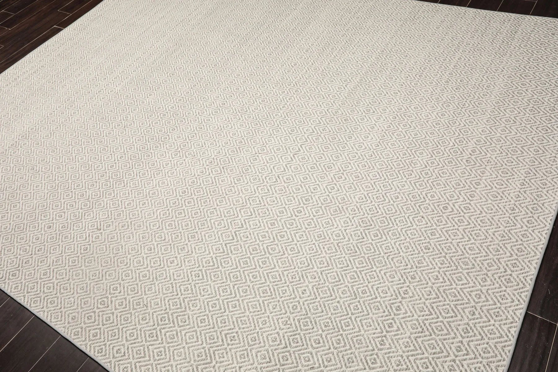 LoomBloom Multi Size Ivory Hand Woven Contemporary Geometric Flatweave New Zealand Wool Oriental Area Rug