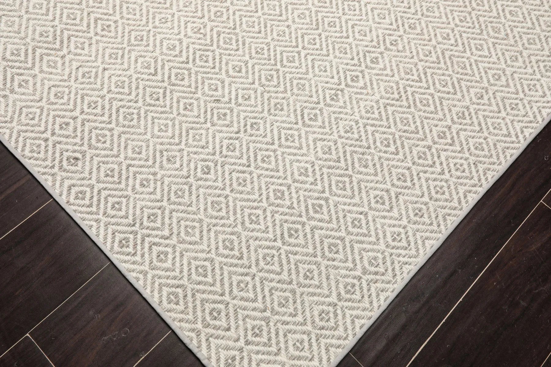 LoomBloom Multi Size Ivory Hand Woven Contemporary Geometric Flatweave New Zealand Wool Oriental Area Rug