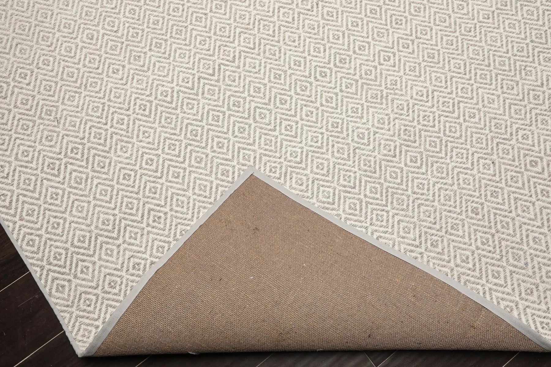 LoomBloom Multi Size Ivory Hand Woven Contemporary Geometric Flatweave New Zealand Wool Oriental Area Rug
