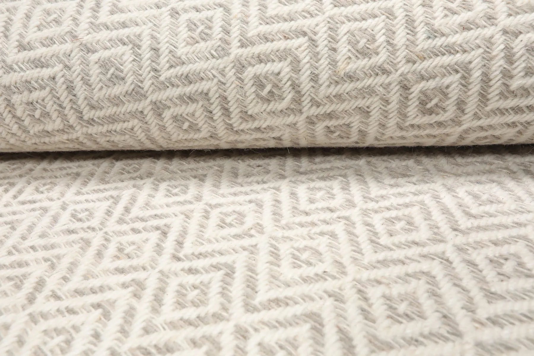 LoomBloom Multi Size Ivory Hand Woven Contemporary Geometric Flatweave New Zealand Wool Oriental Area Rug