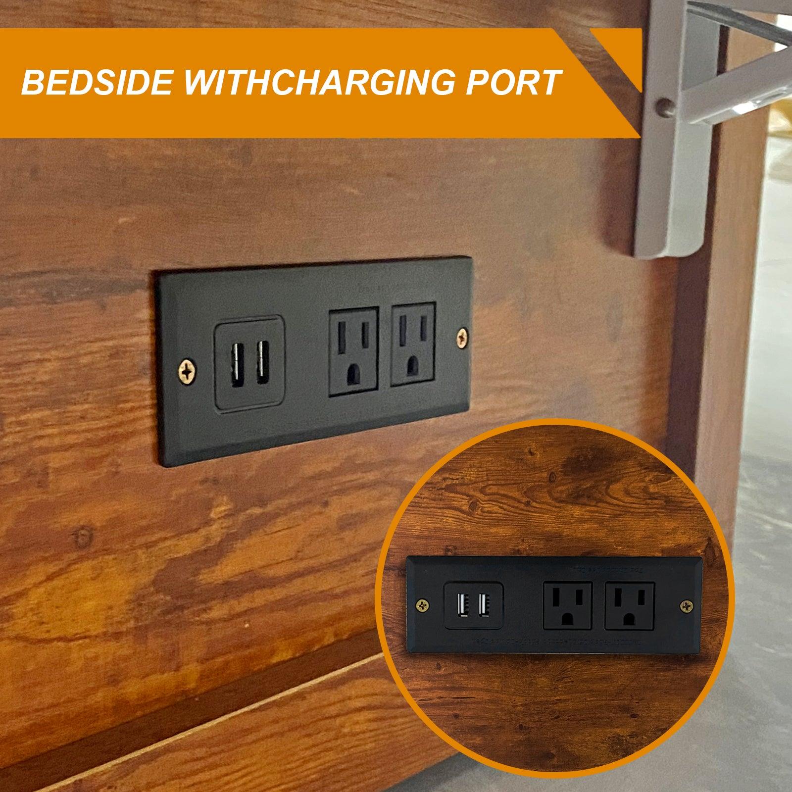 Full-Size Murphy Bed Cabinet with Storage & Drawers - PRHOMZ