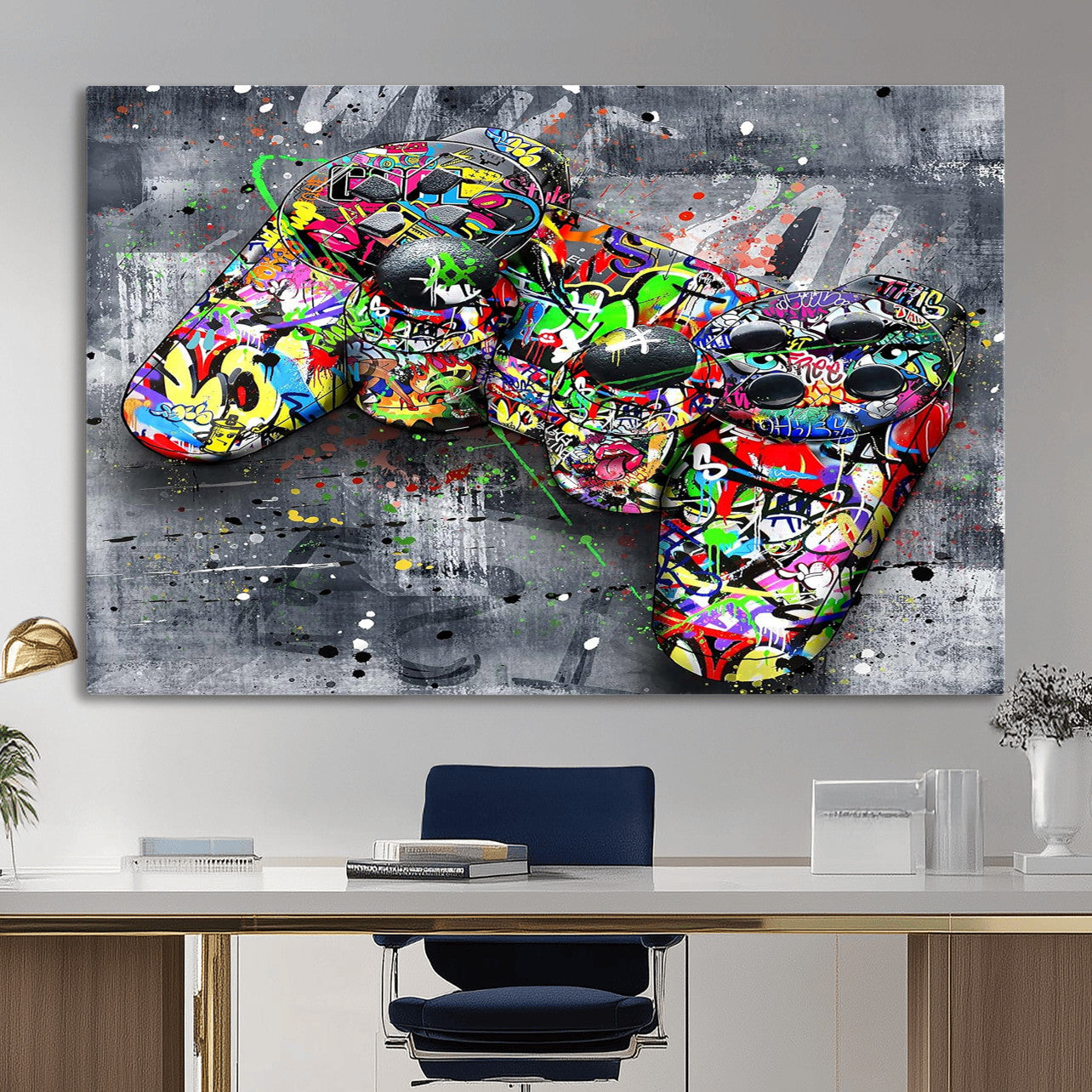 Graffiti Gaming Canvas Wall Art For Bedroom - Gaming Wall