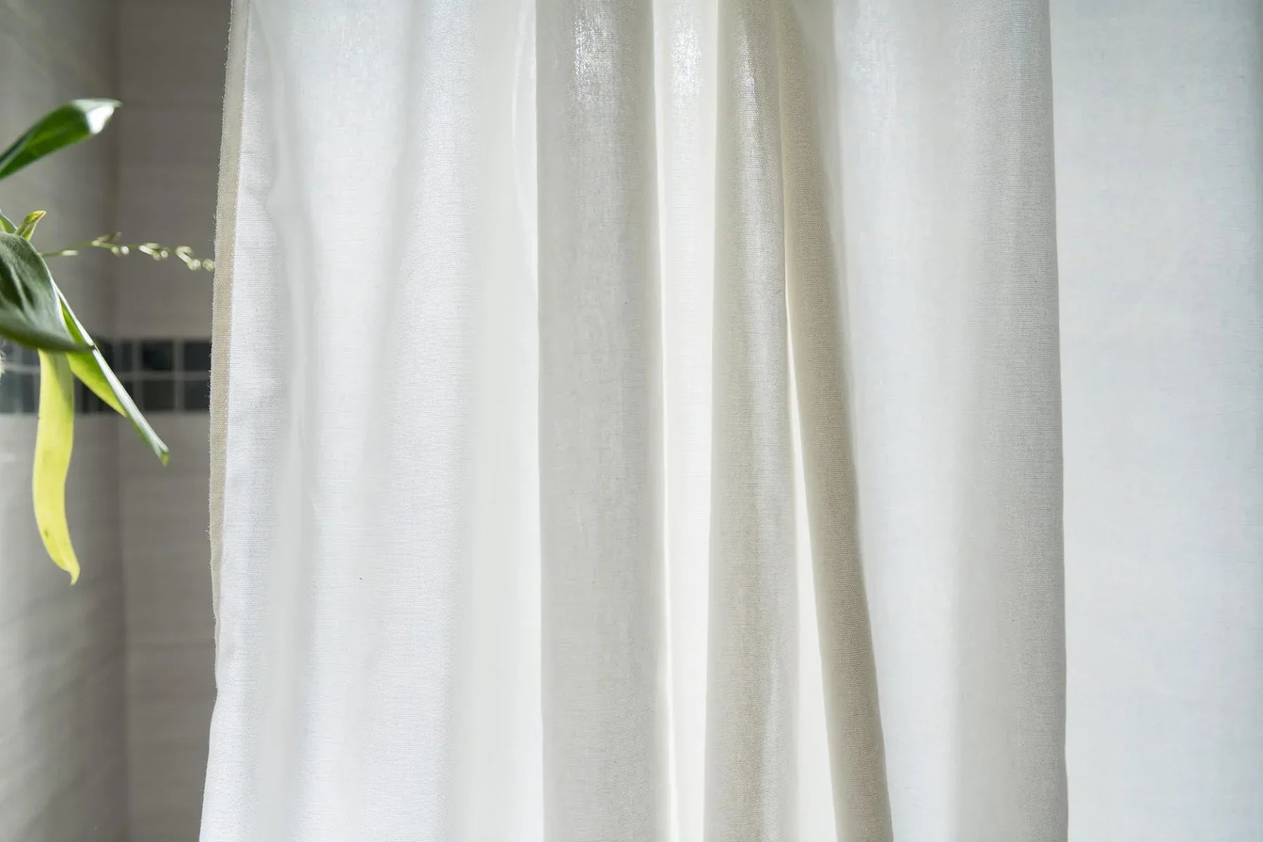 Organic Hemp Shower Curtain | Off White | Rustproof Grommets | The Organic Habitat-2