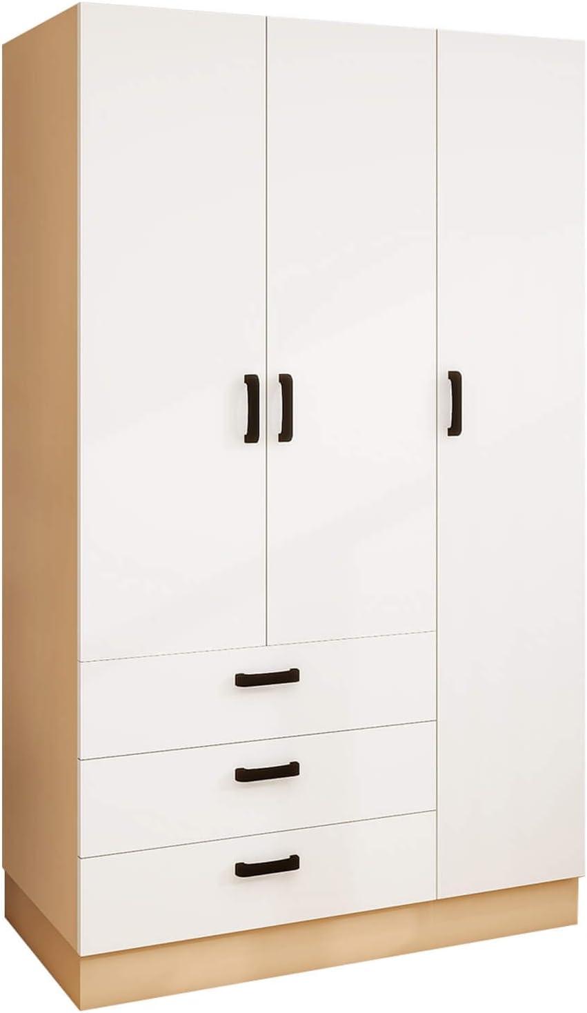 40"W Armoire Wardrobe Closet with 3 Doors, Hanging Rod & 3 Drawers | Bedroom Storage Cabinet - PRHOMZ