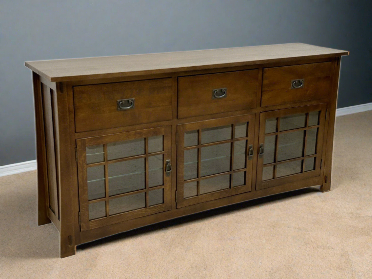 Craftsman Style Quarter Sawn Oak Sideboard - 72"