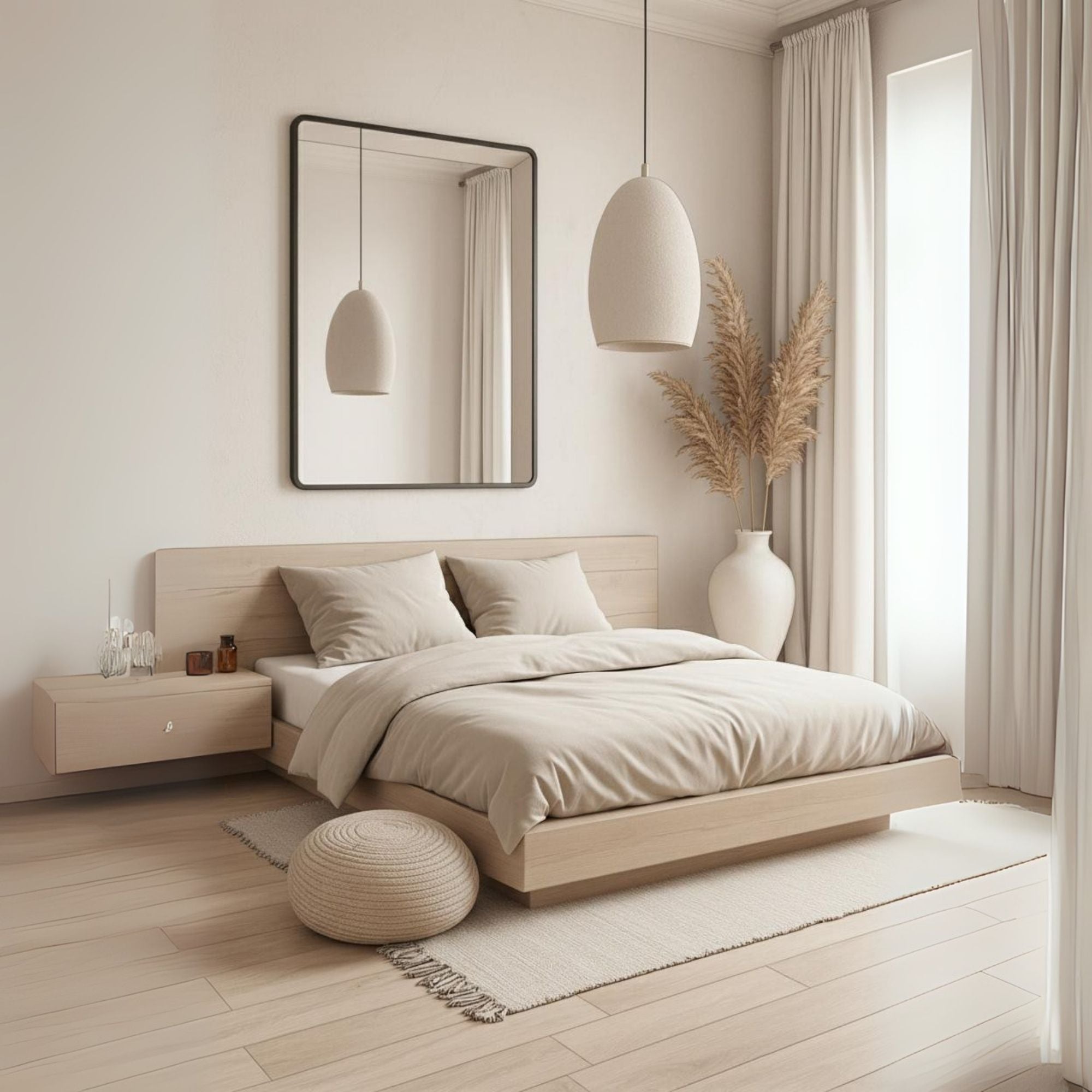 Rectangle Soft Detailed Wall Mirror - Elegant Decorative Mirror | Alpken