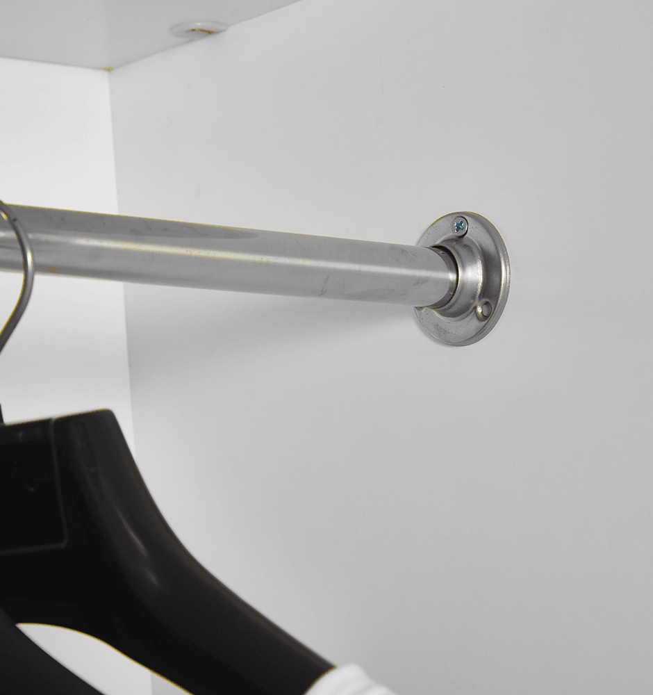 71" H White Armoire Wardrobe Closet with 4 Doors, Storage Drawers & Hanging Rod | 63" W Bedroom Storage Cabinet - PRHOMZ