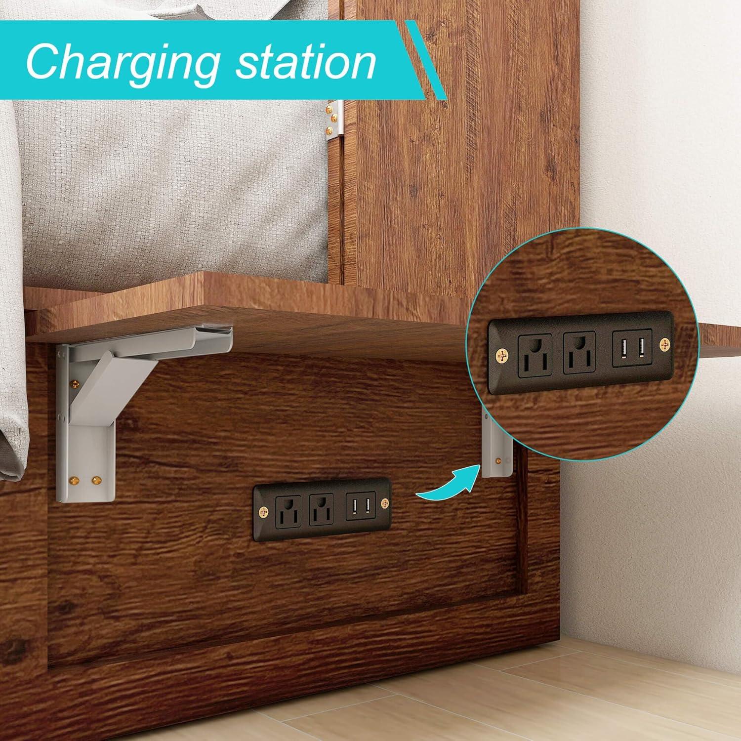 Full-Size Murphy Bed Cabinet with Storage & Drawers - PRHOMZ