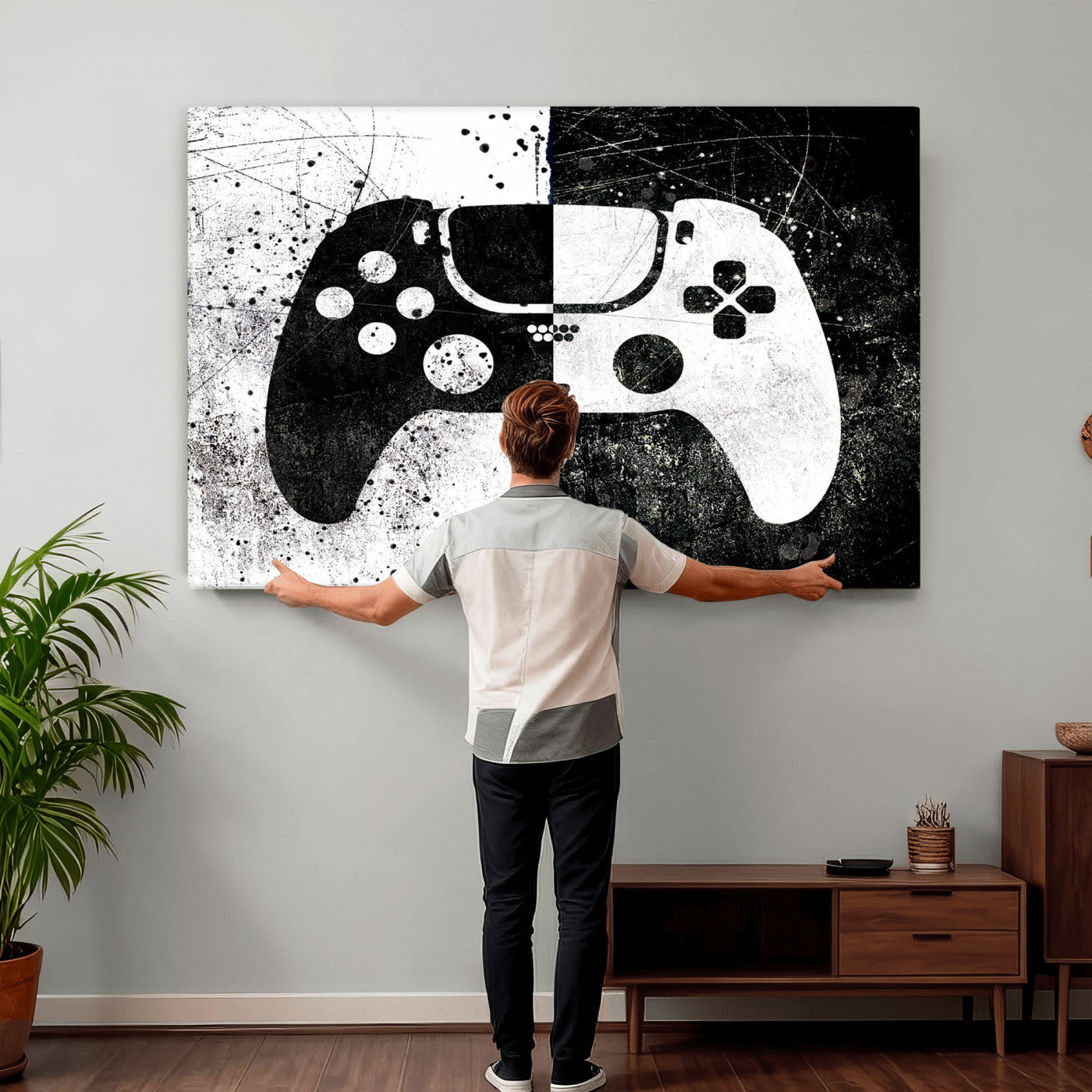 Abstract Gaming Controller Wall Art Canvas Print