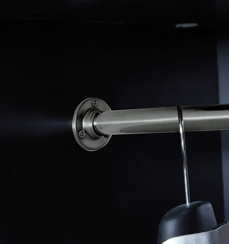 4-Door Wooden Armoire Wardrobe Closet with Mirror, Shelves & Hanging Rail | Black Large Capacity Clothes Storage - PRHOMZ