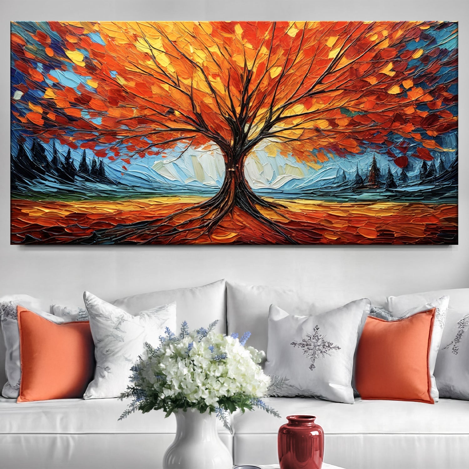 Autumn Fire Impasto Wall Art