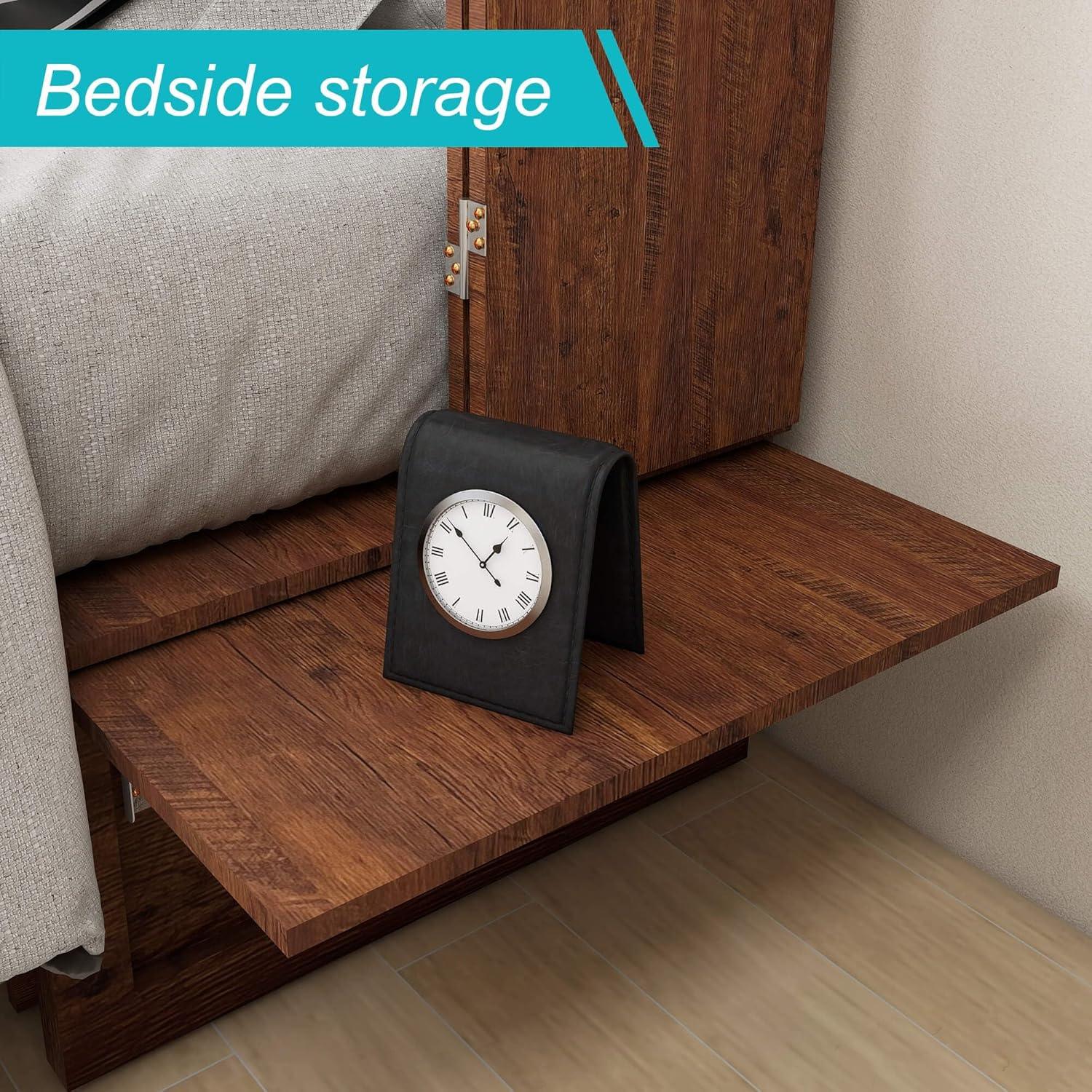 Full-Size Murphy Bed Cabinet with Storage & Drawers - PRHOMZ