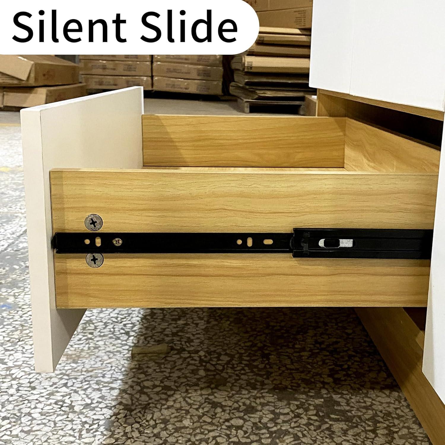 69" High Wooden Wardrobe Closet , 3 Doors & Drawers | White Bedroom Armoire - PRHOMZ