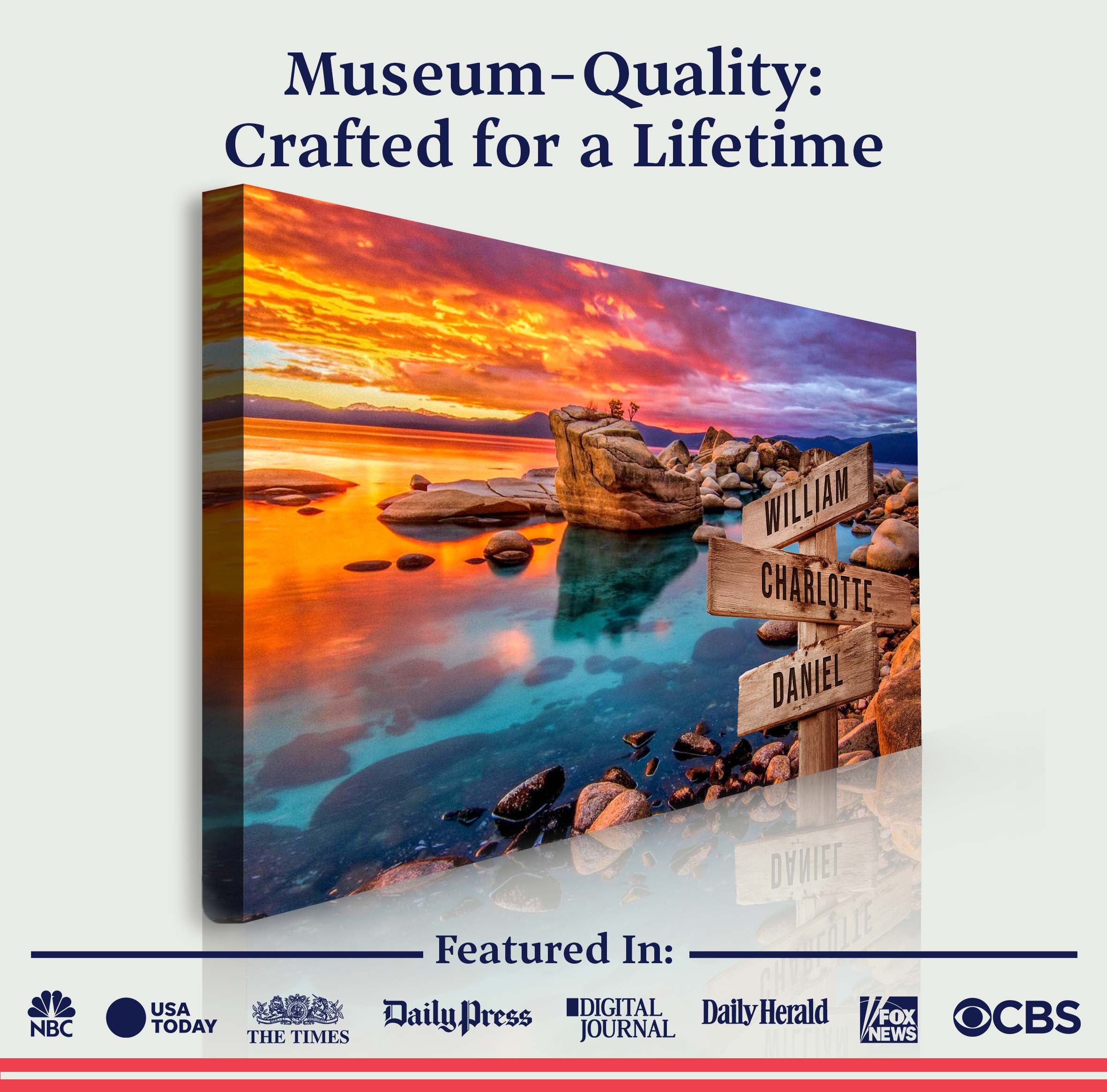 Sunset Beach Skies Family Names Sign