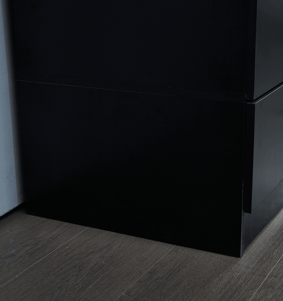 4-Door Wooden Armoire Wardrobe Closet with Mirror, Shelves & Hanging Rail | Black Large Capacity Clothes Storage - PRHOMZ