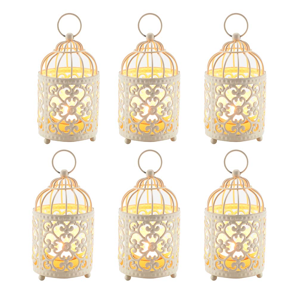 6 Pack Small Metal Candle Lanterns-1