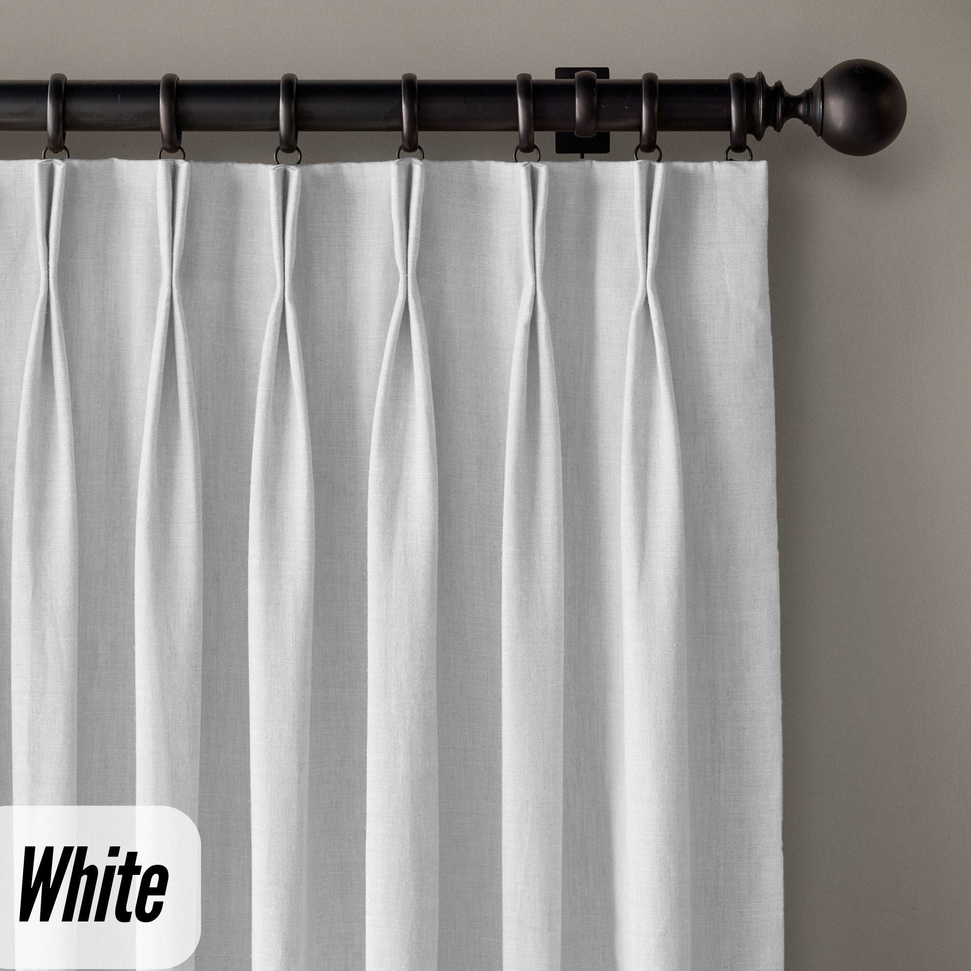 Custom Linen Pinch Pleat Curtains | OEKO-TEX | Single/Pair | Blackout/Lined | 20 Colours-2
