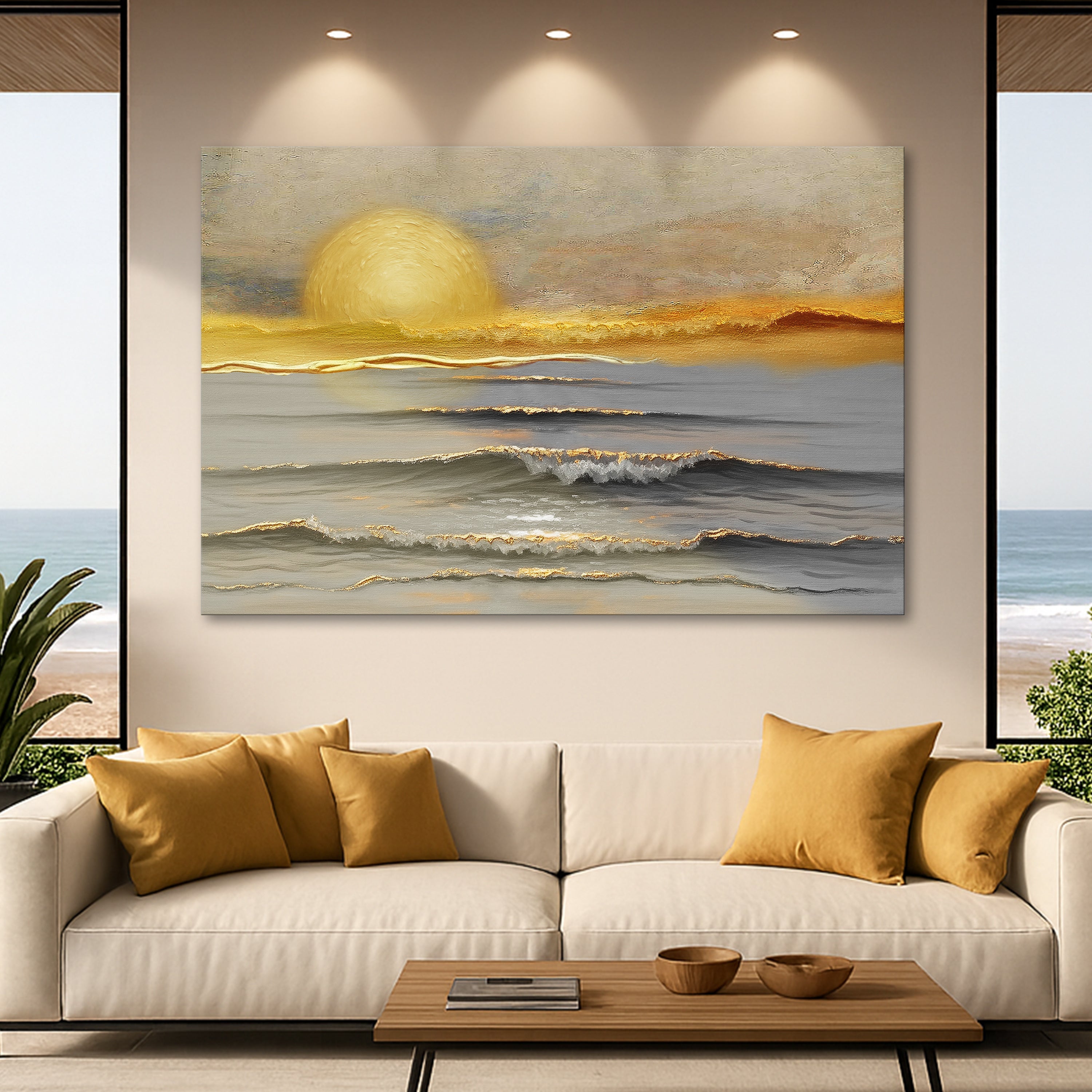Golden Horizon Calm Wall Art