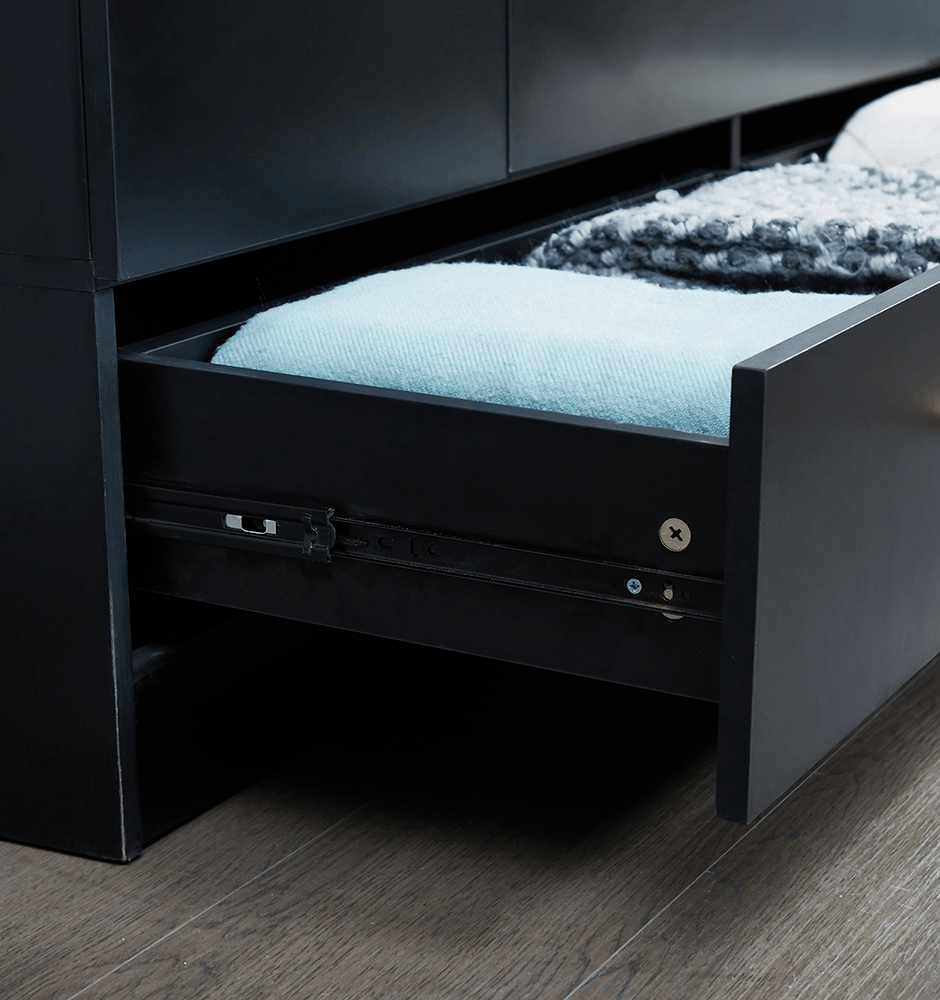 4-Door Wooden Armoire Wardrobe Closet with Mirror, Shelves & Hanging Rail | Black Large Capacity Clothes Storage - PRHOMZ