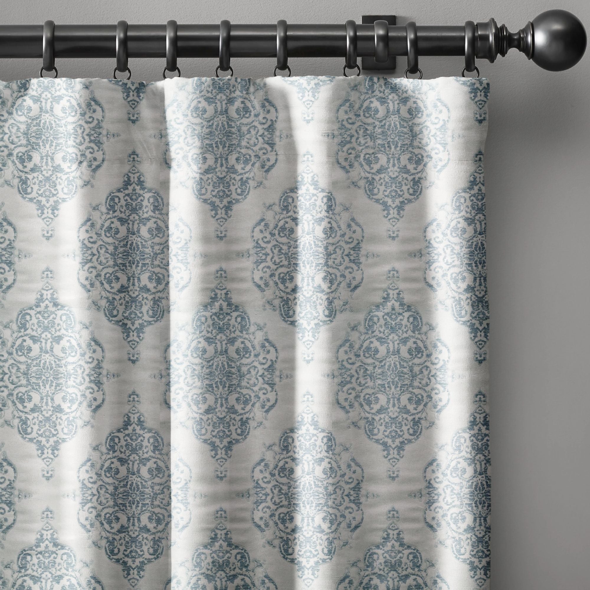 Luxury Damask Silk Jacquard Curtains | Blackout & Light Filtering Lined Drapes | Standard & Made to Measure-0