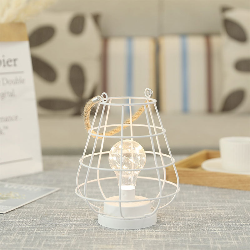 8.5" Tall Battery Powered Outdoor Table Lamp Black-3