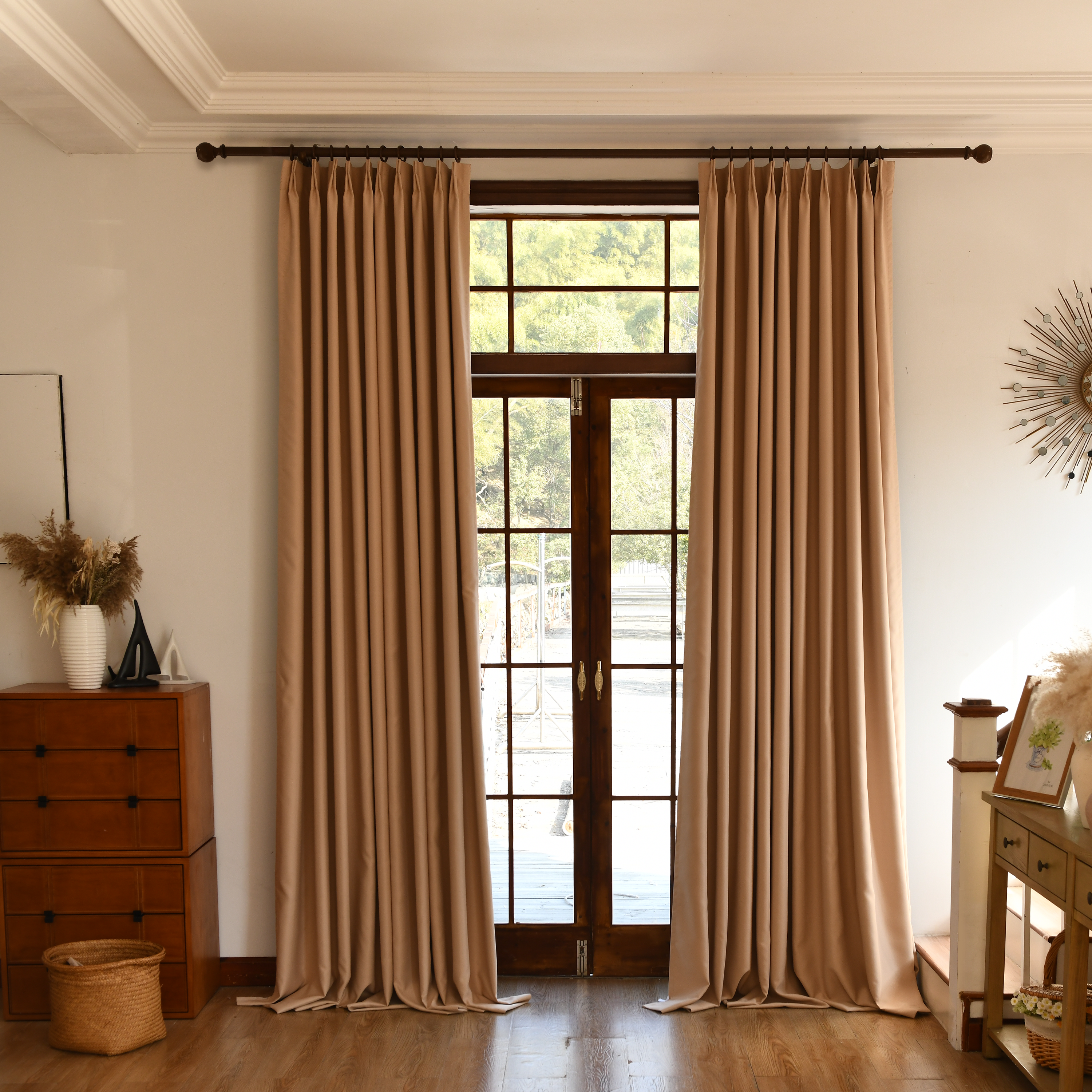 Custom Total Blackout Silk-Fiber Curtains-0