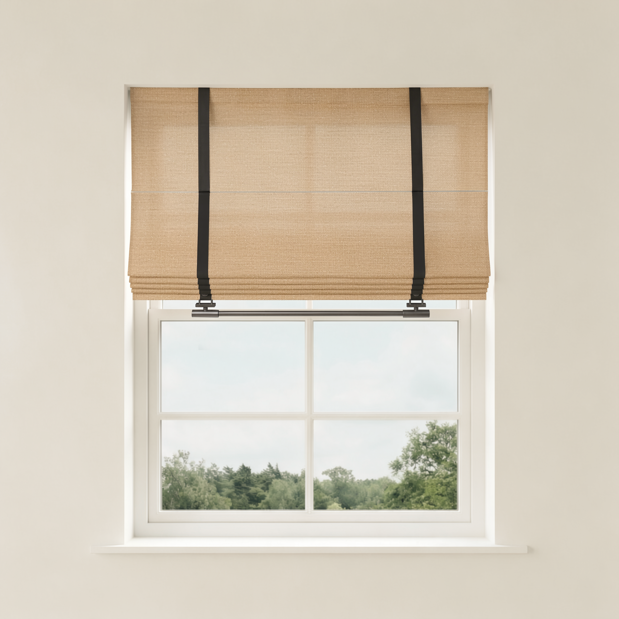 Imogen Custom Linen Roman Shades-0