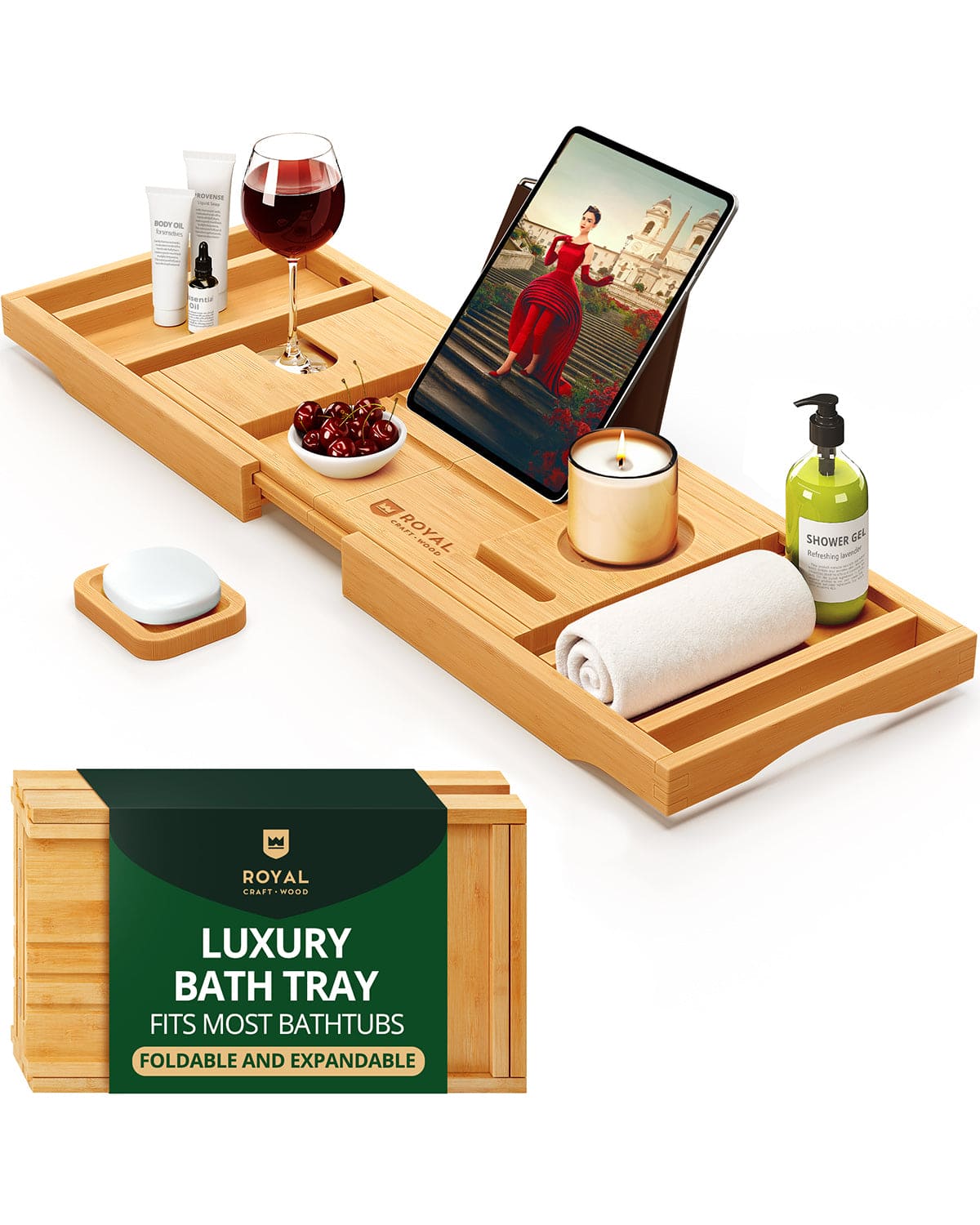 Bathtub Caddy Tray, Natural