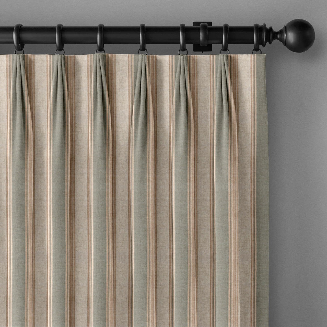 Farmhouse Stripe Linen Curtains | Pinch Pleats & Euro Pleats | Standard & Made to Measure Sizing | Light Filtering or Blackout-0