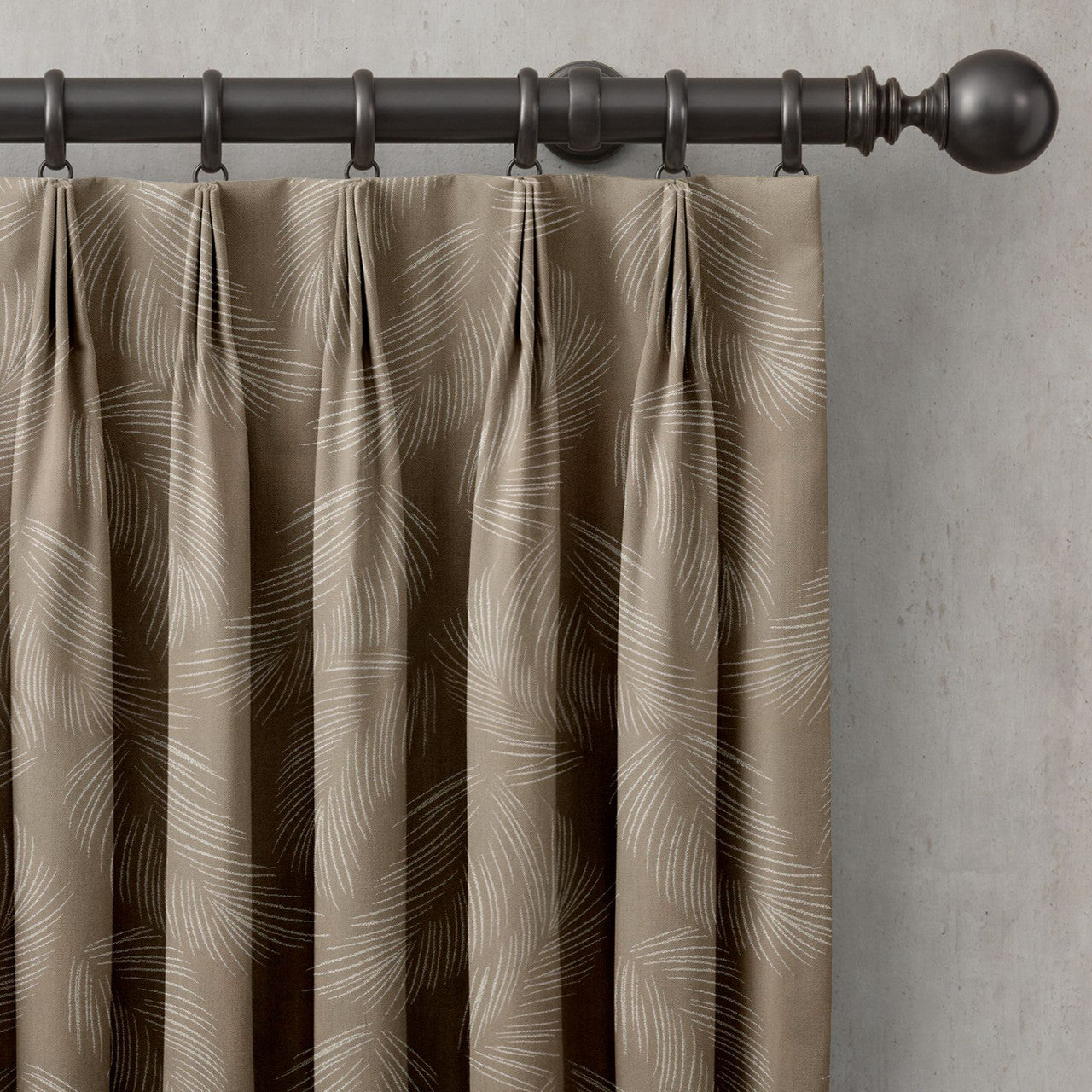 Feather Pattern Cotton Linen Curtains | Pinch & Euro Pleats | Standard & Made to Measure | Blackout or Light Filtering Liner-0